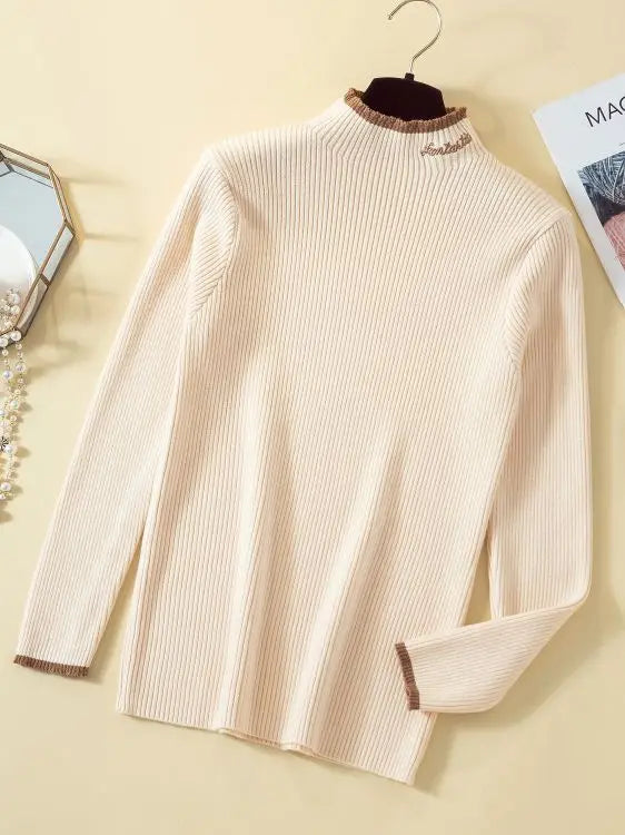 Women's Acrylic Turtleneck Full Sleeve Solid Pattern Sweater