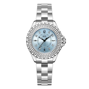 Women's Stainless Steel Round Shape Waterproof Luxury Watches