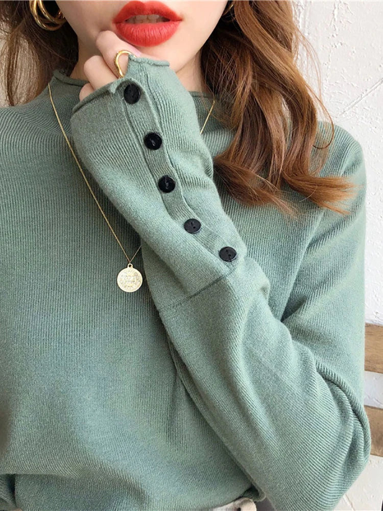 Women's Acrylic Turtleneck Long Sleeves Casual Wear Sweaters