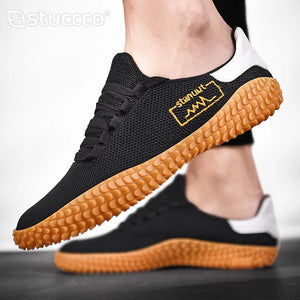 Men's Mesh Round Toe Lace-Up Closure Breathable Casual Shoes