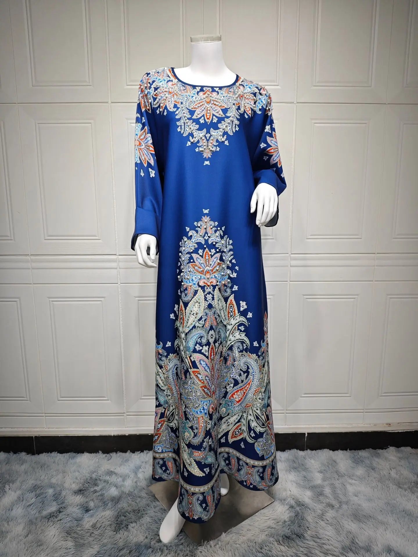 Women's Arabian Polyester Full Sleeve Printed Pattern Casual Dress