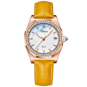 Women's Stainless Steel Buckle Clasp Waterproof Luxury Watch