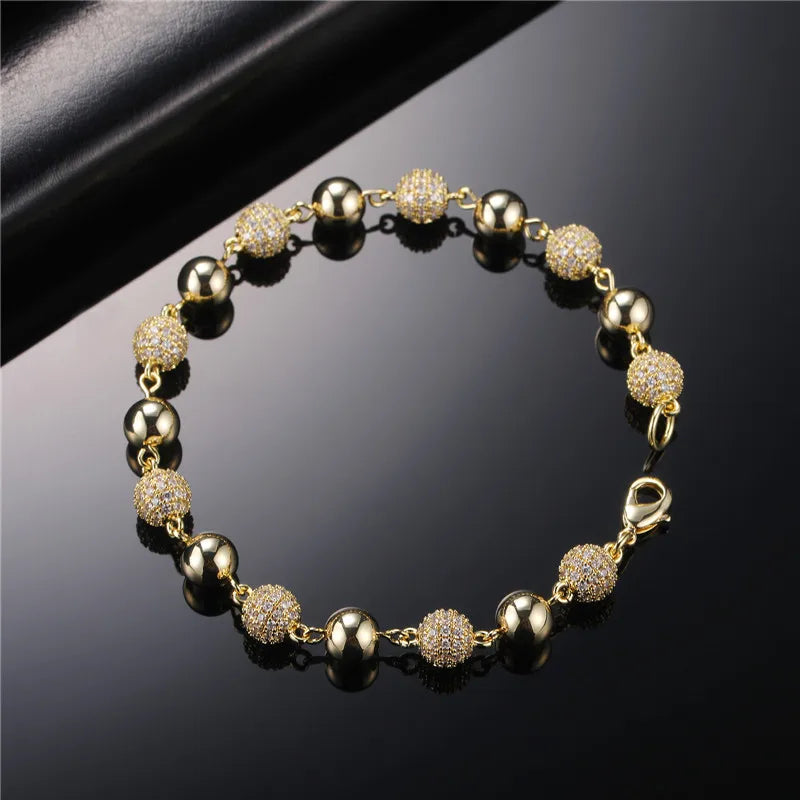 Men's Metal Copper Toggle Clasp Link Chain Geometric Bracelet