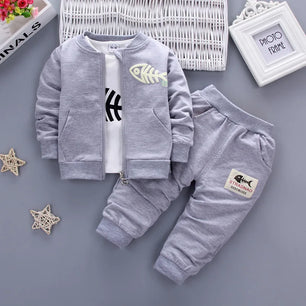 Kid's Polyester Long Sleeves Zipper Closure Printed Clothes