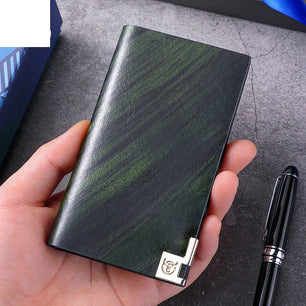 Men's Genuine Leather Card Holder Printed Pattern Trendy Wallets