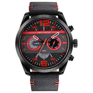 Men's Alloy Case Round Shaped Waterproof Quartz Wrist Watch