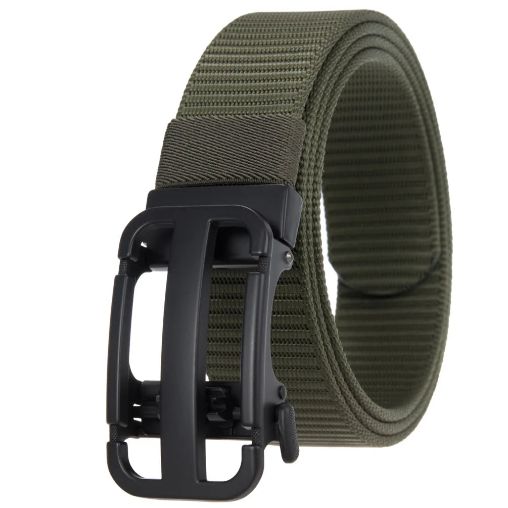 Men's Canvas Automatic Buckle Breathable Solid Pattern Belts