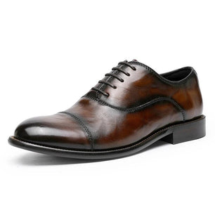 Men's Genuine Leather Pointed Toe Lace-up Closure Formal Shoes