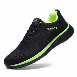 Men's Round Toe Mesh Breathable Lace Up Casual Walking Shoes