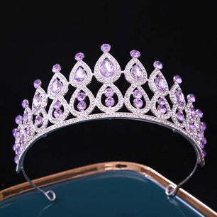 Women's Crystal Zinc Alloy Water Drop Pattern Wedding Crown