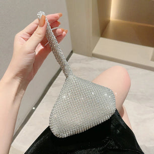 Women's PU Hasp Closure Rhinestone Pattern Trendy Wedding Clutch