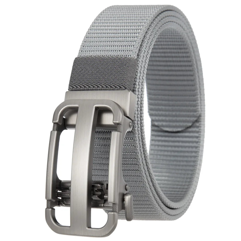 Men's Canvas Automatic Buckle Breathable Solid Pattern Belts