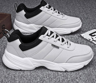 Men's Artificial Leather Round Toe Lace-Up Casual Wear Shoes