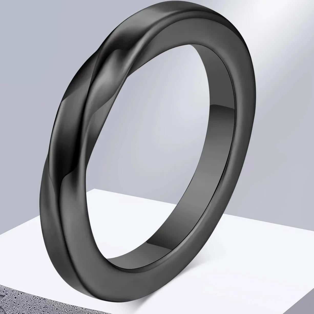 Men's 100% Stainless Steel Geometric Pattern Trendy Wedding Ring