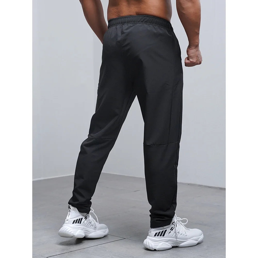 Men's Polyester Elastic Closure Quick-Drying Gymwear Trousers