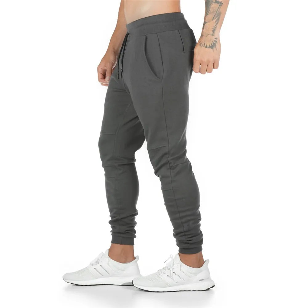 Men's Polyester Drawstring Closure Quick-Drying Gymwear Trousers