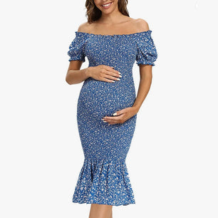 Women's Polyester Short Sleeves Floral Pattern Maternity Dress