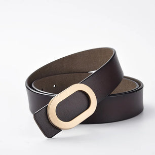 Women's Split Leather Adjustable Buckle Closure Casual Belts