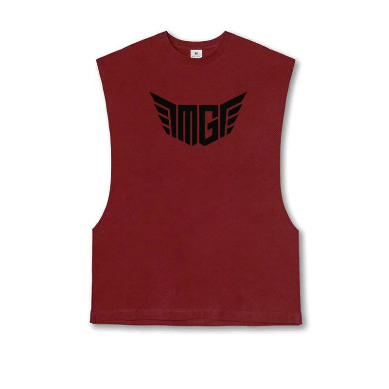 Men's Polyester Sleeveless Pullover Closure Sportswear T-Shirt