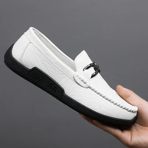 Men's PU Round Toe Slip-On Closure Solid Pattern Casual Shoes