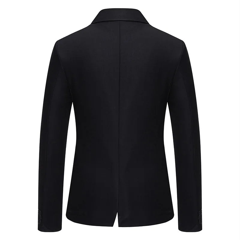 Men's Notched Polyester Long Sleeve Single Breasted Casual Blazers