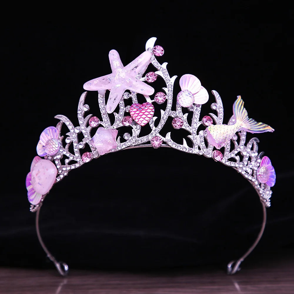 Women's Crystal Zinc Alloy Starfish Pattern Bridal Wedding Crown