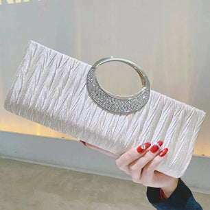 Women's Polyester Hasp Closure Sequined Classic Wedding Clutch