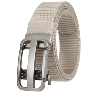 Men's Canvas Automatic Buckle Breathable Solid Pattern Belts