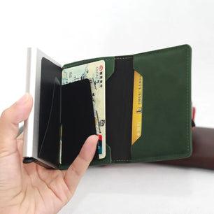 Men's PU Leather Solid Pattern Card Holder Mini Trendy Wallets