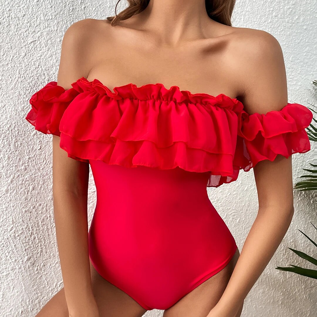 Women's Spandex Solid Pattern Push Up Two-Piece Swimwear