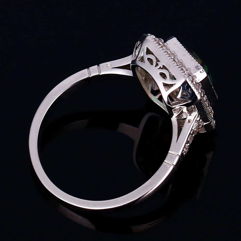 Women's Copper Cubic Zirconia Geometric Shape Luxury Bridal Ring