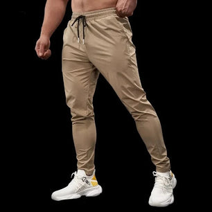 Men's Polyester Drawstring Closure Breathable Sports Trousers