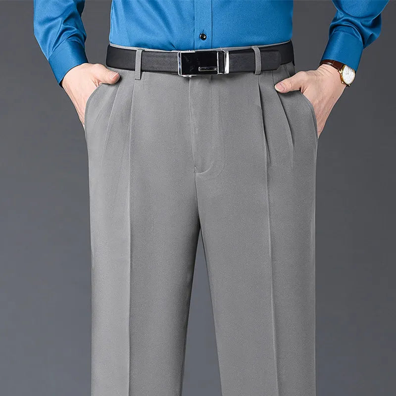 Men's Rayon Zipper Fly Closure Full Length Formal Wear Pants