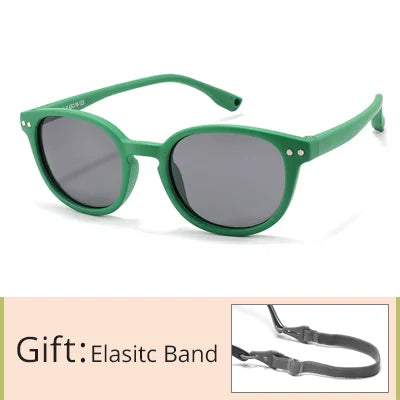 Kid's Acetate Frame Polycarbonate Lens Square Shaped Sunglasses