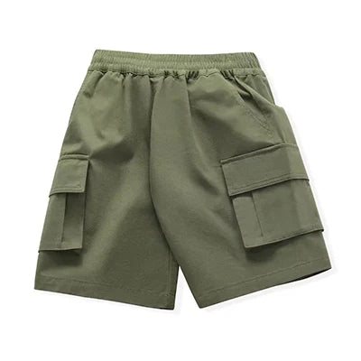 Kid's Cotton Mid Waist Elastic Closure Casual Wear Shorts