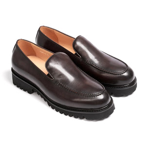 Men's Genuine Leather Round Toe Slip-On Closure Formal Shoes