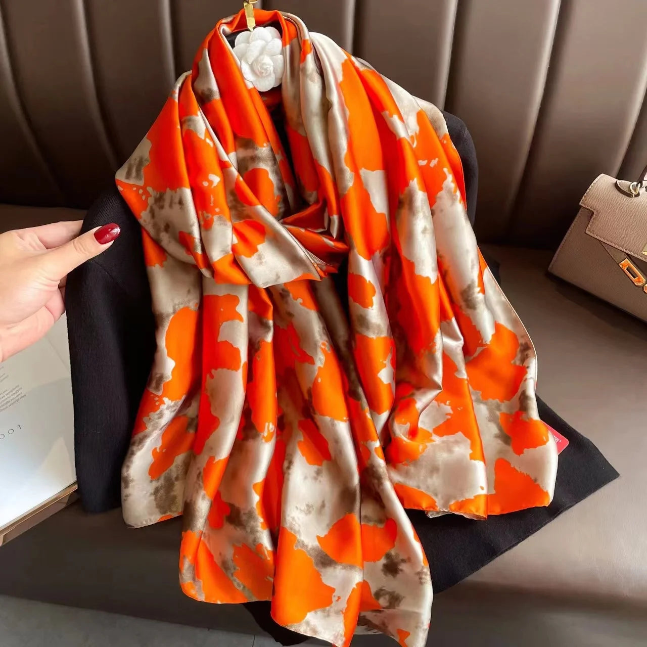 Women's Silk Neck Wrap Printed Pattern Trendy Beach Scarves