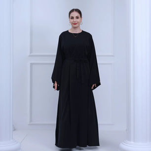 Women's Arabian Polyester Full Sleeve Solid Pattern Casual Abaya