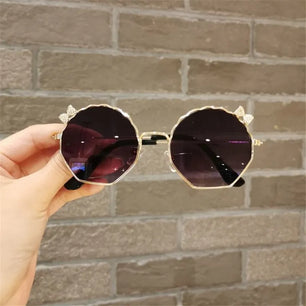 Kid's Alloy Frame Acrylic Lens Anti-UV Round Shaped Sunglasses