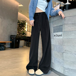 Women's Polyester Elastic Closure High Waist Casual Wear Trousers