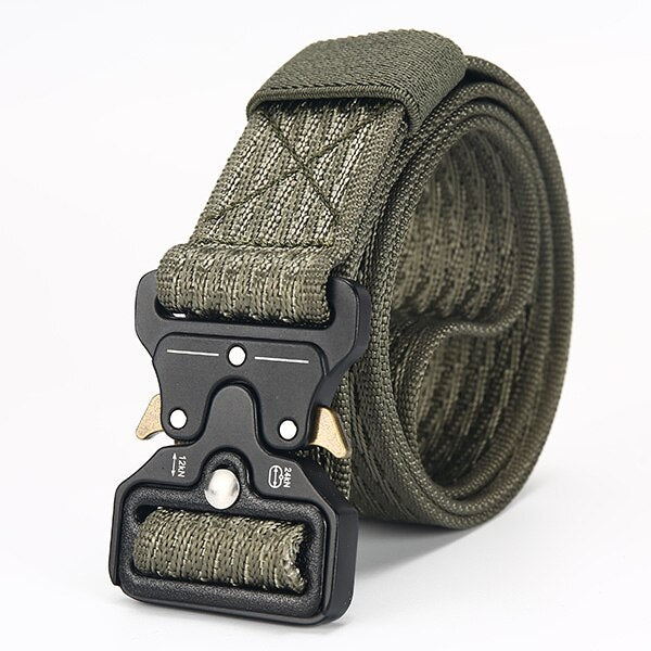 Men's Canvas Buckle Closure Solid Pattern Casual Military Belts