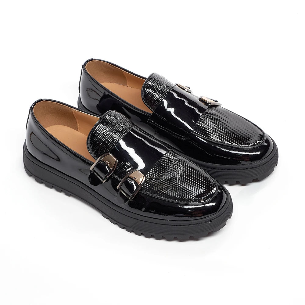 Men's Patent Leather Round Toe Slip-On Closure Formal Shoes