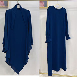 Women's Arabian Polyester Full Sleeve Two-Piece Casual Abayas