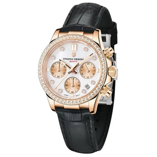 Women's Stainless Steel Round Shaped Waterproof Luxury Watch