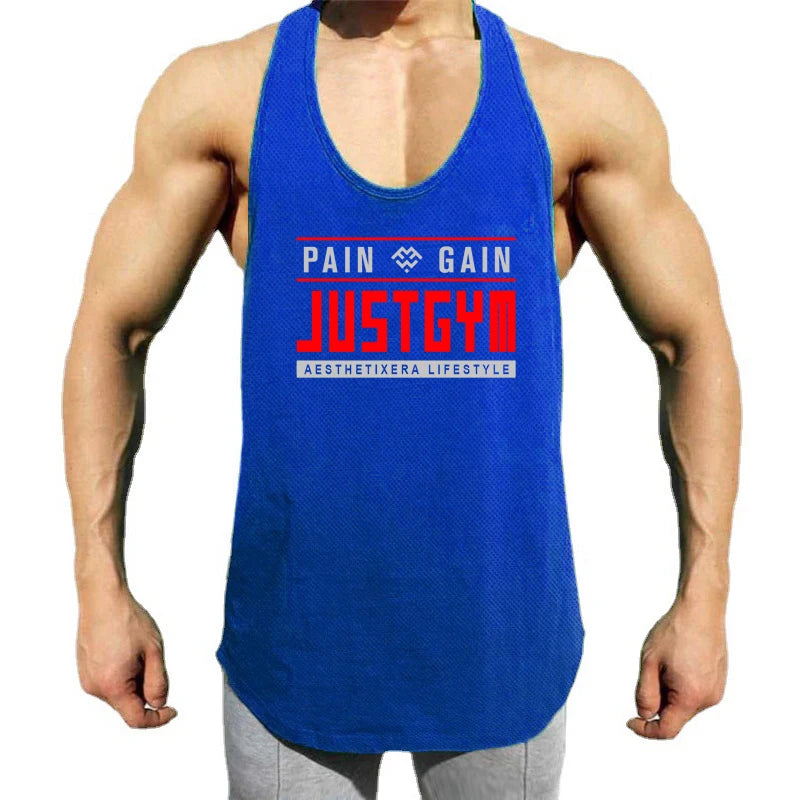 Men's Polyester Sleeveless Pullover Closure Sportswear T-Shirt