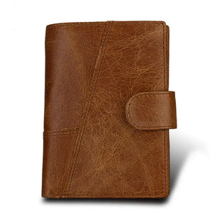 Men's Genuine Leather Card Holder Solid Pattern Trendy Wallets