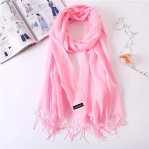 Women's Acrylic Neck Wrap Solid Pattern Trendy Elegant Scarf