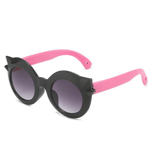 Kid's Plastic Frame Lens Polarized Cat Eye Shaped UV400 Sunglasses