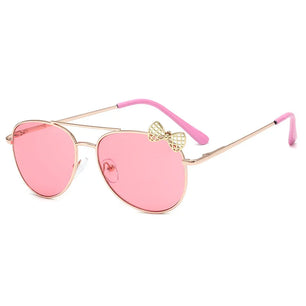 Kid's Alloy Frame Plastic Lens Oval Shaped Party Sunglasses