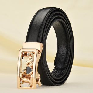 Women's PU Automatic Buckle Closure Solid Pattern Vintage Belts